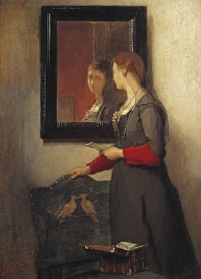 Before the Mirror by Christoffel Bisschop - Auction record, sale price, and art valuation. Compare with similar artists and explore comparable artworks.