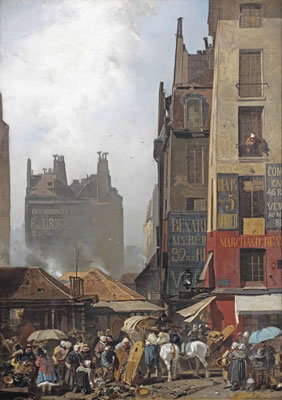 Souvenir de Paris: a bustling day on a Parisian market