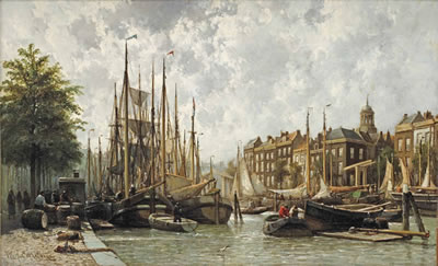 A capriccio view of the Nieuwezijds Voorburgwal, Amsterdam by Willem Hendrik Eickelberg - Auction record, sale price, and art valuation. Compare with similar artists and explore comparable artworks.