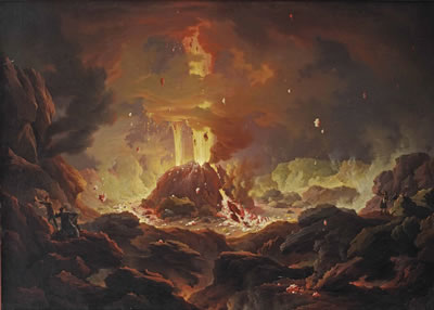 The eruption of the Vesuvius