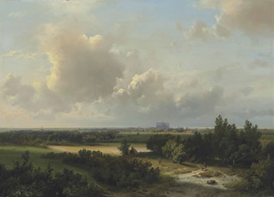 Gezigt in de omstreken van Haarlem: a panoramic view of Haarlem
