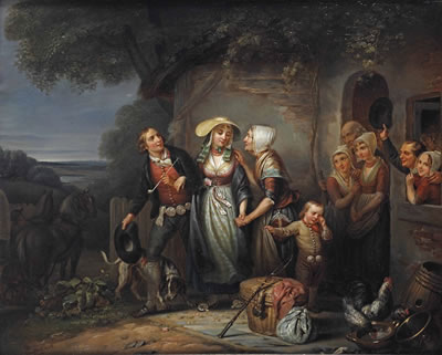 The bridal couple bids farewell