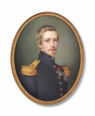 Henri Eugène Philippe Louis of Orléans, Duke of Aumale (1822-1897), in dark blue uniform with gold epaulettes, wearing the badge and breast-star of the Royal French Order of the Legion of Honour