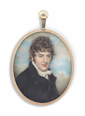 A gentleman in black coat, stormy sky background