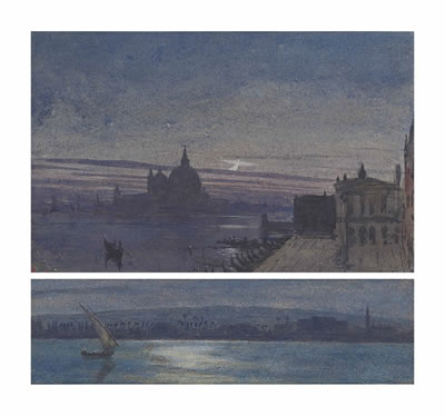 Nocturne: Venice by Moonlight; and The Nile at Gizeh (2) by George Price Boyce - Auction record, sale price, and art valuation. Compare with similar artists and explore comparable artworks.