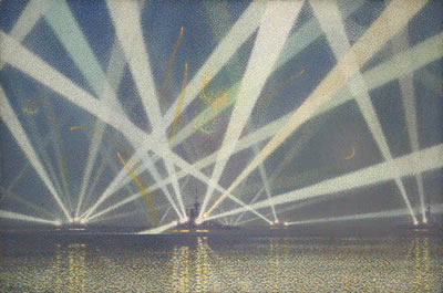 The Grand Fleet: Searchlight Display by Claude-Francis Barry - Auction record, sale price, and art valuation. Compare with similar artists and explore comparable artworks.
