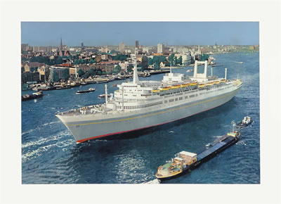 SS Amsterdam in Front of Rotterdam