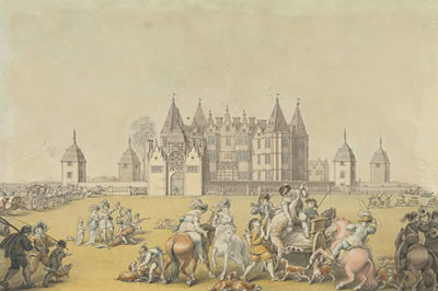 The return from the chase, Westwood House, Worcestershire, seat of Sir John Pakington by Edward Francis Burney - Auction record, sale price, and art valuation. Compare with similar artists and explore comparable artworks.