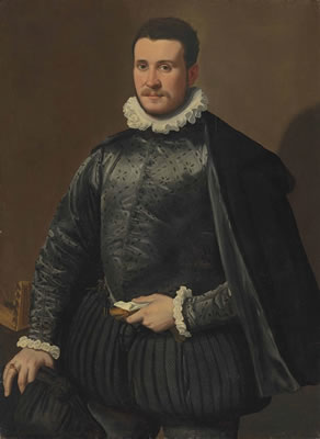 Portrait of a gentleman, three-quarter-length, in a black embroidered silk doublet and cloak, with a ruff, holding gloves and a letter in his left hand, a lute on the table by Santi Di Tito - Auction record, sale price, and art valuation. Compare with similar artists and explore comparable artworks.
