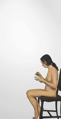Donna seduta che prende il the (Seated woman drinking tea)