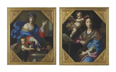Saint Dorothy of Cappadocia; and Saint Catherine of Alexandria (pair)