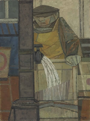 Man washing fish boxes
