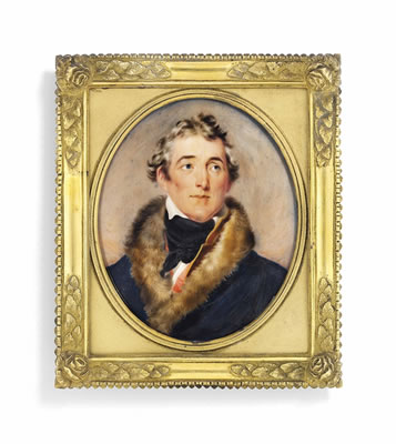 Arthur Wellesley, 1st Duke of Wellington (1779-1855), in black coat with fur collar