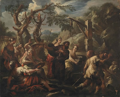 Moses defending the Daughters of Jethro