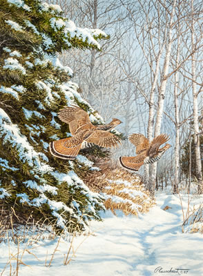 Sample artwork by Richard Plasschaert (1941 - 2026), known for wildlife and landscape painting - View similar artists and auction records