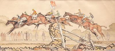 Steeplechase- Hedgeron Jump by Paul Desmond Brown - Auction record, sale price, and art valuation. Compare with similar artists and explore comparable artworks.
