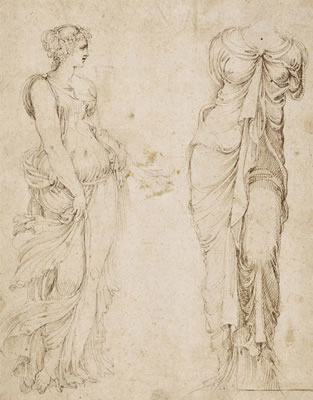 Etude de deux femmes drapées, d'après l'Antique
