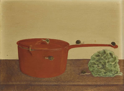Nature morte avec casserole et escargots