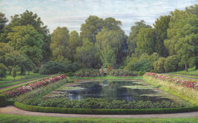 Sample artwork by Henrik Gamst Jespersen (1853 - 1936), known for romanticized landscape painting - View similar artists and auction records