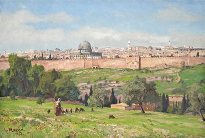 Jerusalem by Georg Macco - Auction record, sale price, and art valuation. Compare with similar artists and explore comparable artworks.