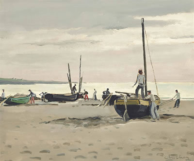 Bateaux de pêche sur la plage