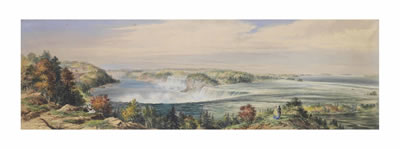 A panoramic view of Niagara Falls
