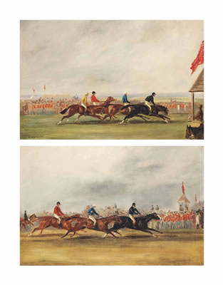 The Horse Race: The Start and The Finish, with soldiers lining the track (2)