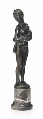 ‘FEMME AFRICAINE TENUE DEUX BÉBÉS'