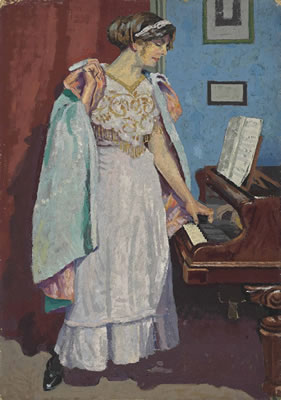 Arabesque at the piano; Zina Ogilvie, the artist's wife