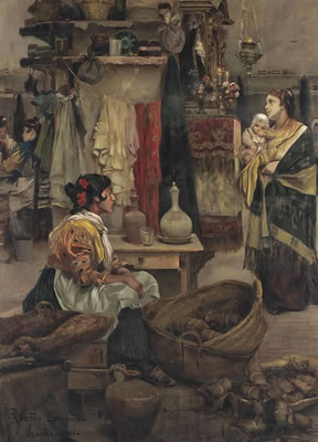 Women cooking in a kitchen interior