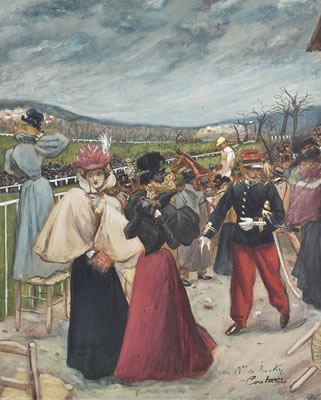 Whispered gossip at Longchamp racecourse
