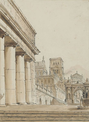 Sample artwork by Pietro Gonzaga (1751 - 1831), known for theatrical set design and architectural painting - View similar artists and auction records