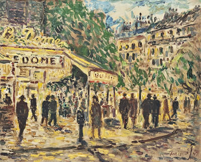 Sample artwork by Einar Oswald Johansen (1893 - 1965), known for interior scenes with women knitting, landscape, town and cityscape painting - View similar artists and auction records