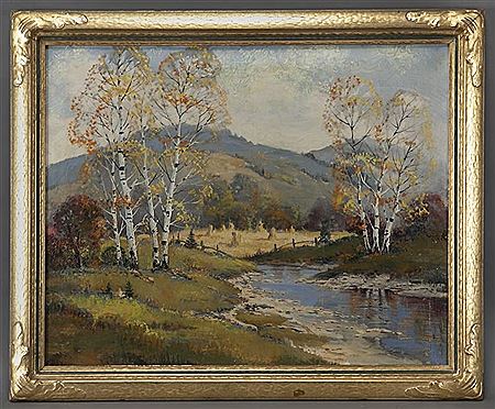 "Fall Landscape with Stream"