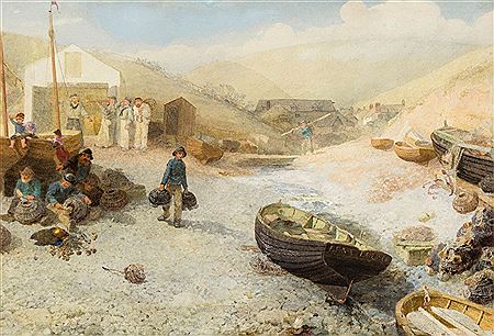 Preparing Lobster Pots by Alfred Downing Fripp - Auction record, sale price, and art valuation. Compare with similar artists and explore comparable artworks.