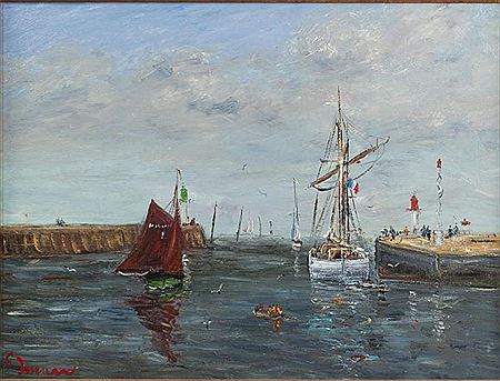 Trouville, bateaux sur la Touques