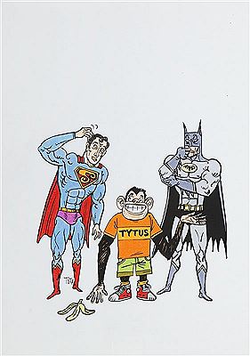 Tytus, Batman i Superman - ilustracja do antologii o Henryku Chmielewskim by Tomasz Tomaszewski - Auction record, sale price, and art valuation. Compare with similar artists and explore comparable artworks.