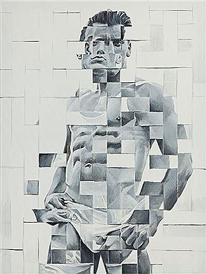 Sample artwork by Lukasz Bilinski (Born 1987), known for minimalist black and white combinations in painting and other visual activities - View similar artists and auction records