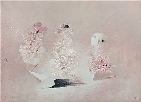 Owls IV by Edyta Dudus - Auction record, sale price, and art valuation. Compare with similar artists and explore comparable artworks.