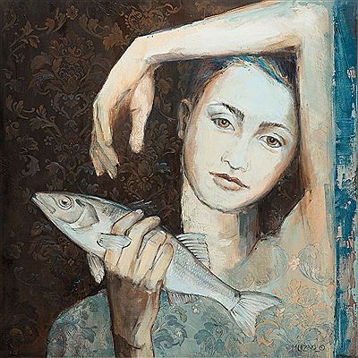 Woman with Fish by Sylwia Muzylo-Bajsarowicz - Auction record, sale price, and art valuation. Compare with similar artists and explore comparable artworks.