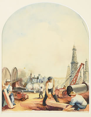 Mural Study for Oil Field Workers
