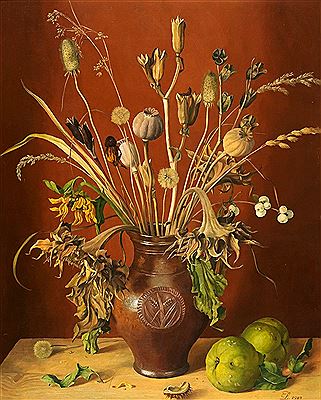Getrockneter Wiesenstrauß mit reifen Quitten by Erich Lindenau - Auction record, sale price, and art valuation. Compare with similar artists and explore comparable artworks.