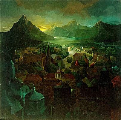 Shadow over small town (Nacht über Deutschland) by Walter H Nessler - Auction record, sale price, and art valuation. Compare with similar artists and explore comparable artworks.