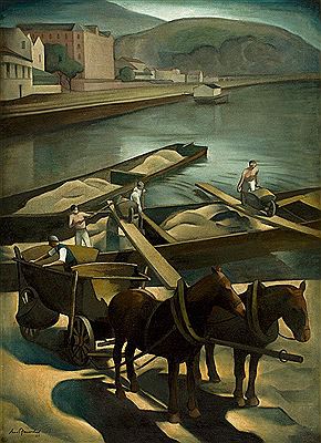 Schleppkähne an der Elbe by Ernest Neuschul - Auction record, sale price, and art valuation. Compare with similar artists and explore comparable artworks.