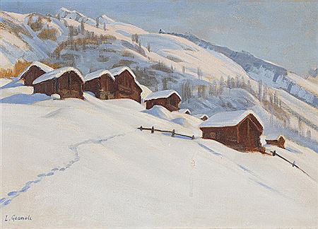 Winterliche Bergpartie mit Stadeln