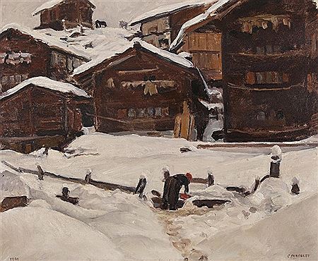 Walliser Dorf im Winter