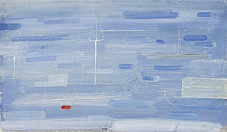 Abstrakte Landschaft mit Schiffen by Carlo Cotti - Auction record, sale price, and art valuation. Compare with similar artists and explore comparable artworks.