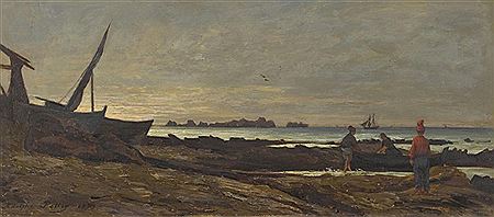 Bord de mer by Adolphe Potter - Auction record, sale price, and art valuation. Compare with similar artists and explore comparable artworks.