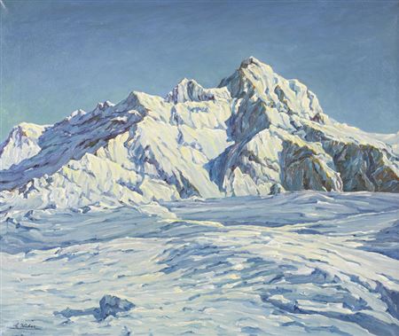 Schneehorn bei Adelboden by August Weber - Auction record, sale price, and art valuation. Compare with similar artists and explore comparable artworks.