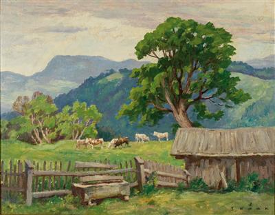 Weidende Kühe auf der Alm